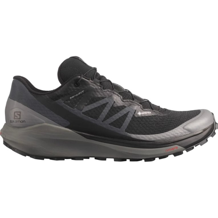 Black Salomon Sense Ride 4 GTX Invisible Fit Men\'s Trail Running Shoes | PH 20461V